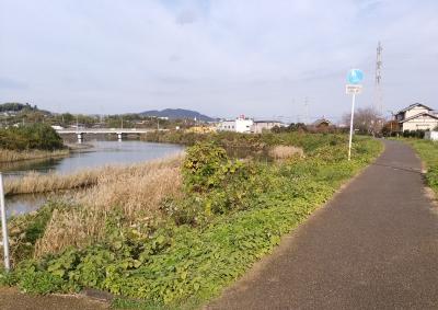 臼杵川的堤防路线