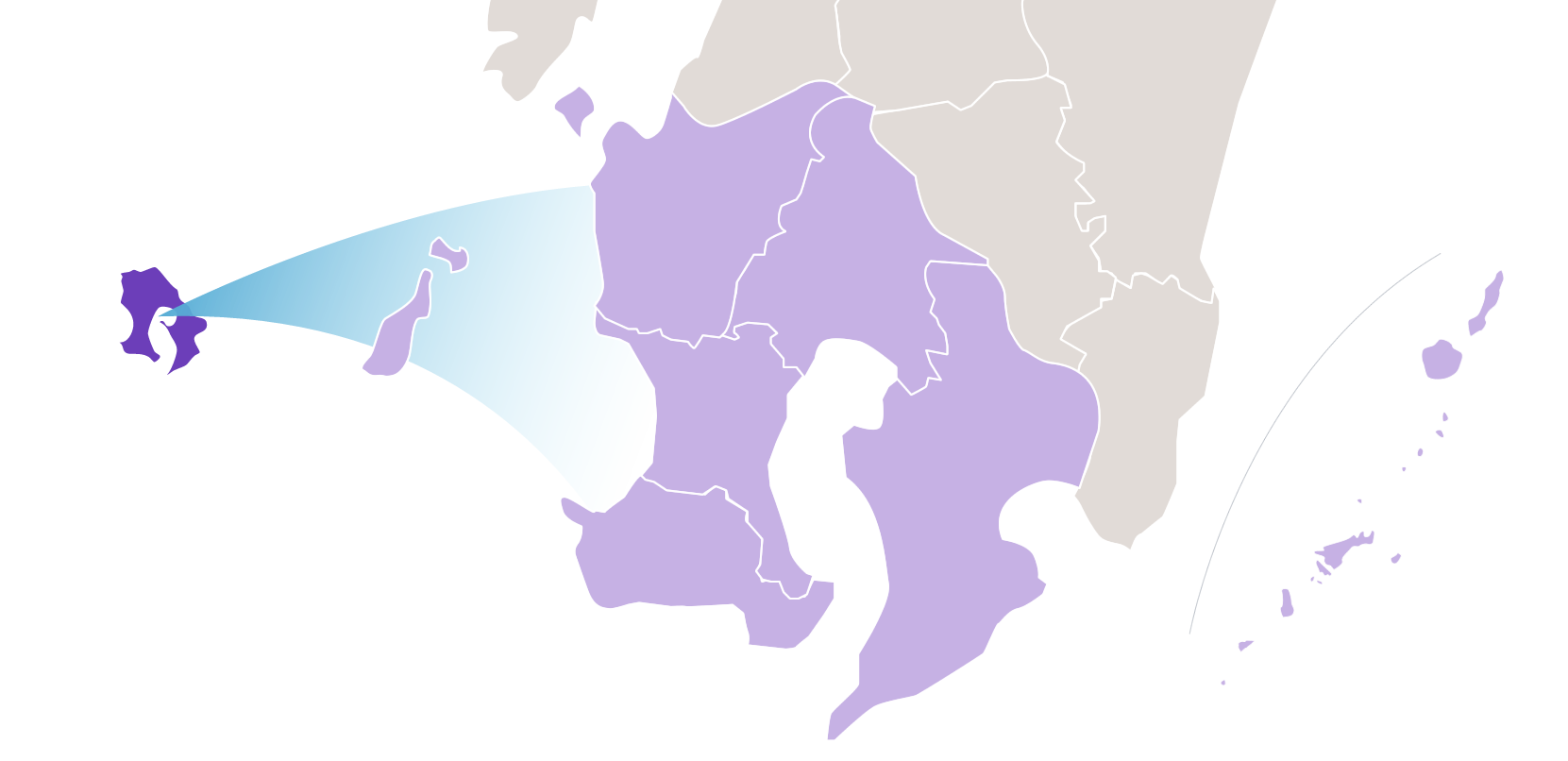 鹿児島県の地図